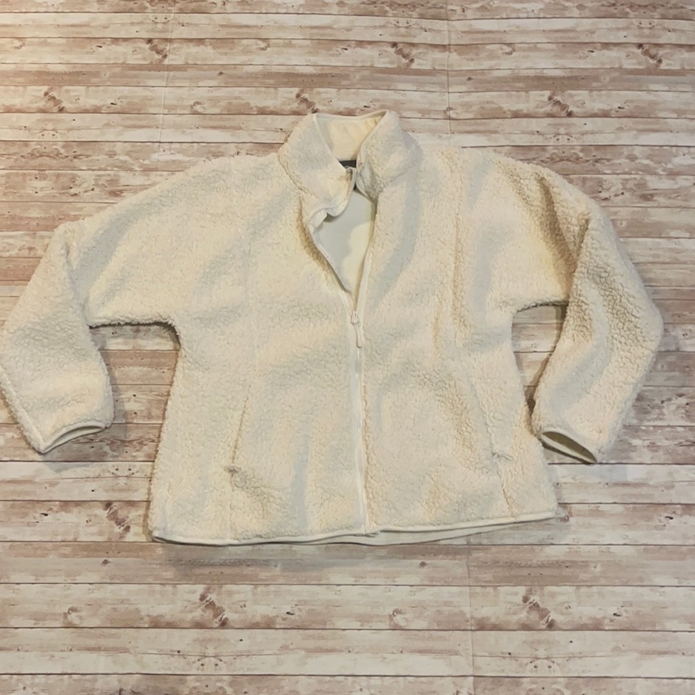 Champion off white xl zip-up fleece/sherpa